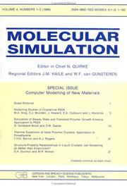 Cover of: Computer Modelling of New Materials: A special issue of the journal Molecular Simulation (Vol 4 Numbers 1-3)