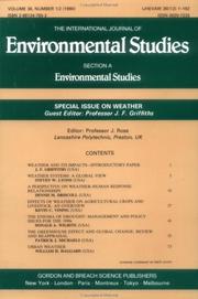 Cover of: Weather: A special issue of the International Journal of Environmental Studies