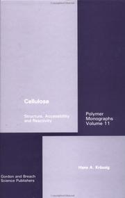Cover of: Cellulose by Hans A. Krässig