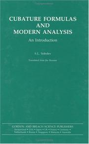 Cover of: Cubature Formulas & Modern Analysis: An Introduction
