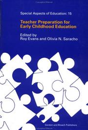 Cover of: Teacher preparation for early childhood education by edited by Roy Evans and Olivia N. Saracho.