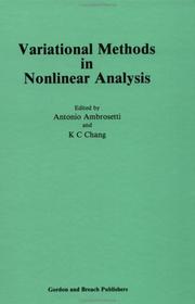 Cover of: Variational methods in nonlinear analysis