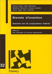 Cover of: Brevets d'invention: quarante ans de jurisprudence fédérale