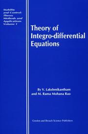 Cover of: Theory of integro-differential equations