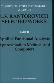 Cover of: Applied Functional Analysis. Approximation Methods and Computers (Classics of Soviet Mathematics,)