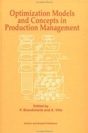 Cover of: Optimization Models and Concepts in Production Management