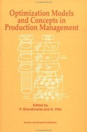 Cover of: Optimization Models and Concepts in Production Management by 