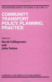 Cover of: Community transport: policy, planning, practice