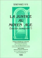 Cover of: La Justice au Moyen Age: sanction ou impunité?.