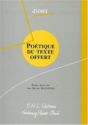 Cover of: Poétique du texte offert
