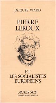 Cover of: Pierre Leroux et les socialistes européens
