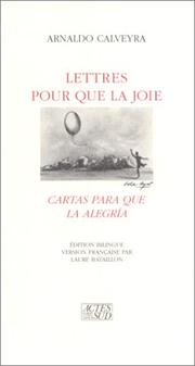 Cover of: Lettres pour que la joie =: Cartas para que la alegría