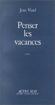 Cover of: Penser les vacances: essai