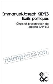 Cover of: Ecrits politiques by Sieyès, Emmanuel Joseph comte