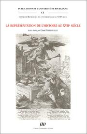 Cover of: La représentation de l'histoire au XVIIe siècle