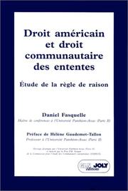 Cover of: Droit américain et droit communautaire des ententes by Daniel Fasquelle