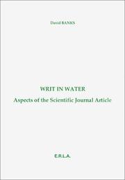 Cover of: Writ in Water : Aspects of the Scientific Journal Article