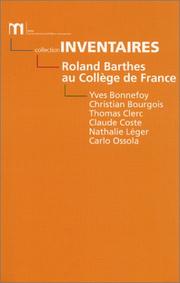 Cover of: Roland Barthes au collège de France