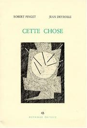 Cover of: Cette chose