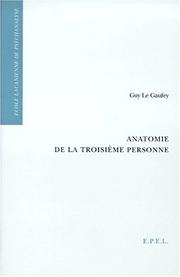 Cover of: Anatomie de la troisième personne