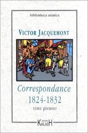 Cover of: Correspondence, 1824-1832 by Victor Jacquemont