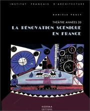 Cover of: La rénovation scénique en France: théâtre années 20