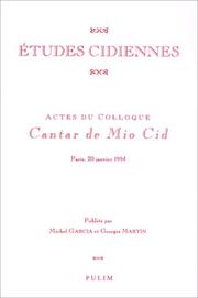 Cover of: Etudes cidiennes by Colloque Cantar de mío Cid (1994 Paris, France)