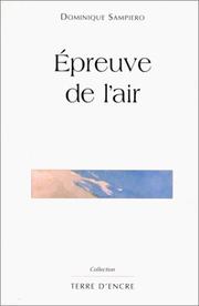Cover of: Epreuve de l'air by Dominique Sampiero