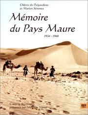 Cover of: Mémoire du pays maure by Du Puigaudeau, Odette