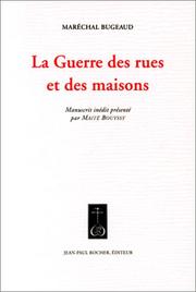 Cover of: La guerre des rues et des maisons