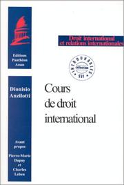 Corso di diritto internazionale by Dionisio Anzilotti