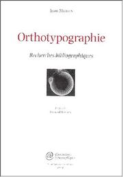 Cover of: Orthotypographie: recherches bibliographiques