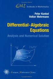 Cover of: Differential-Algebraic Equations: Analysis and Numerical Solution (EMS Textbooks in Mathematics)