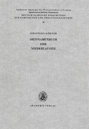 Cover of: Ortsnamenbuch der Niederlausitz by Siegfried Körner
