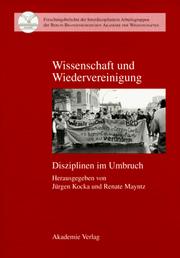 Cover of: Wissenschaft und Wiedervereinigung: Disziplinen im Umbruch