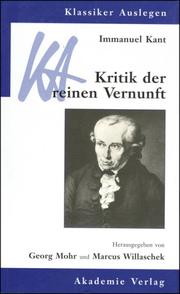 Cover of: Immanuel Kant: Kritik der reinen Vernunft