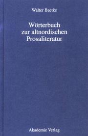 Cover of: Wörterbuch zur altnordischen Prosaliteratur.