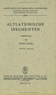 Cover of: Altlateinische Inschriften