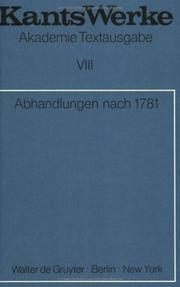 Cover of: Abandlungen Nach 1781