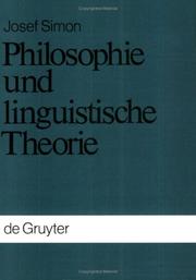 Cover of: Philosophie und linguistische Theorie.