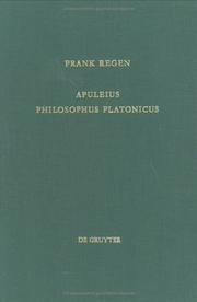 Cover of: Apuleius philosophus Platonicus. by Frank Regen