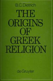 Cover of: The origins of Greek religion