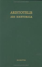 Cover of: Aristotelis Ars rhetorica by Aristotle