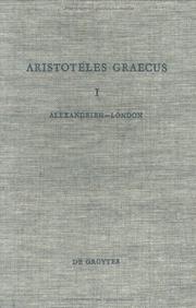 Cover of: Aristoteles Graecus: d. griech. Ms. d. Aristoteles