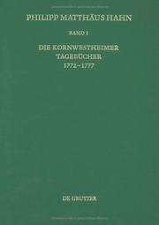 Cover of: Die Kornwestheimer Tagebücher by Philipp Matthäus Hahn