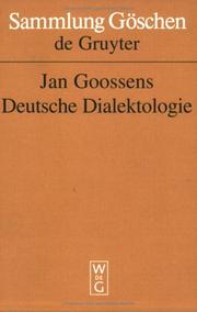 Cover of: Deutsche Dialektologie by Jan Goossens