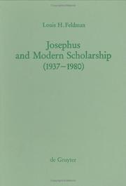 Cover of: Josephus and modern scholarship, 1937-1980 by Louis H. Feldman