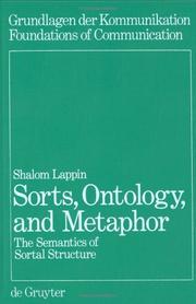 Cover of: Sorts, ontology, and metaphor: the semantics of sortal structure