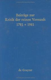 Cover of: Beiträge zur Kritik der reinen Vernunft, 1781-1981