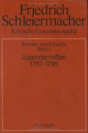 Cover of: Jugendschriften: 1787-1796 (Kritische Gesamtausgabe)